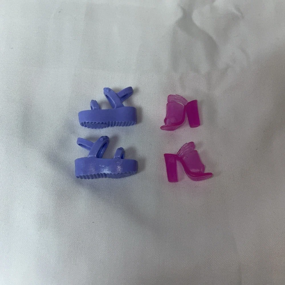 Barbie Doll Shoes Lot Lavender Purple Platform Sandals Pink Translucent Heels